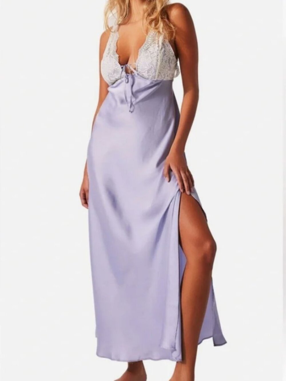 Free People Country Side Lace Trim Nightgown